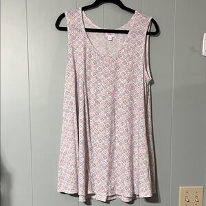 LuLaRoe Blue and Pink Patterned Top